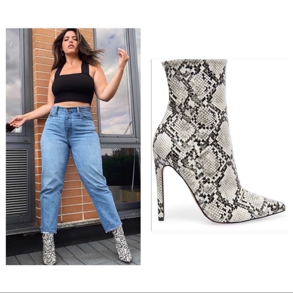 Steve Madden whimsy snake-print boots black/white - Picture 4 of 8